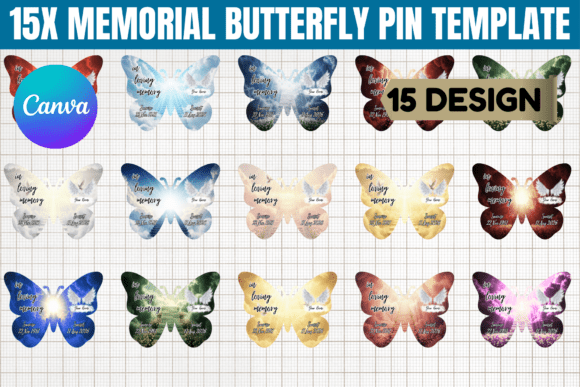 15x Memorial Butterfly Pin Template: Designing with Purpose