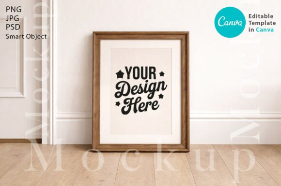 A3 Rustic Frame Mockup: Modern Minimalis Design