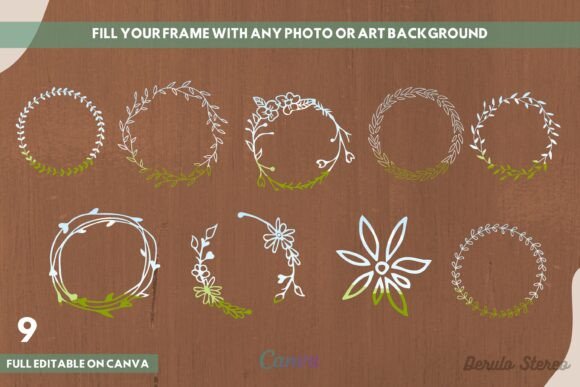Boho Leaf Wreath Canva Frame: Easy Personalized Designs
