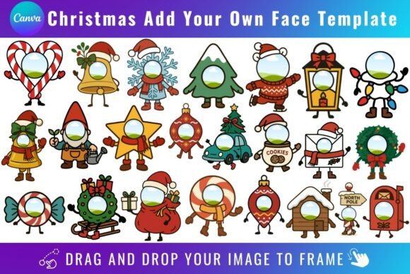 Christmas Add Your Own Face Canva Frame: Create Custom Holiday Designs