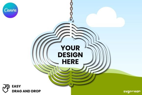 Cloud Wind Spinner Canva Mockup: Showcase Your Designs with Real-World Flair