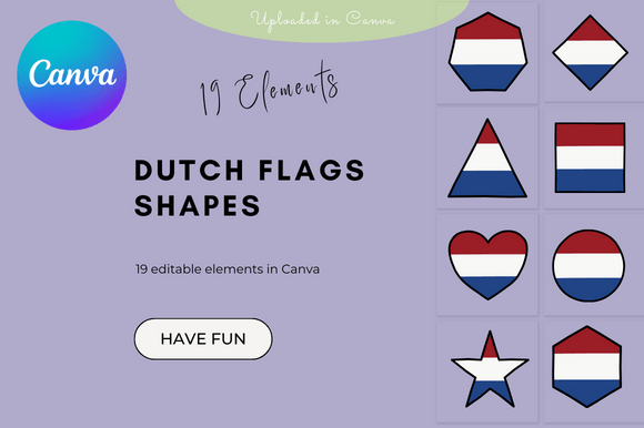 Dutch Flags Shapes Clipart for Canva: Instant Branding Assets