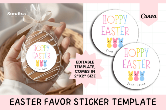 Easter Treat Round Sticker Template 5: Add Festive Flair to Your Packaging