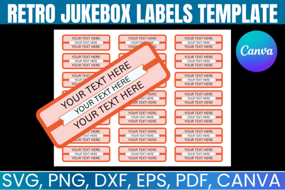 Editable Retro Jukebox Labels Template: Instant Nostalgia