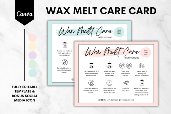 Elevate Your Branding with Wax Melt Care Card Canva Template 1