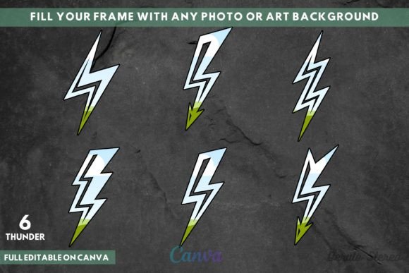 Lightning Thunder Canva Frame Collection: Your Creative Shortcut
