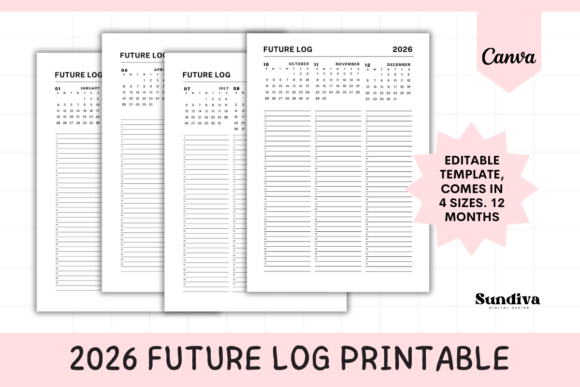 Master Your Year with the 2026 Future Log Editable Canva Template