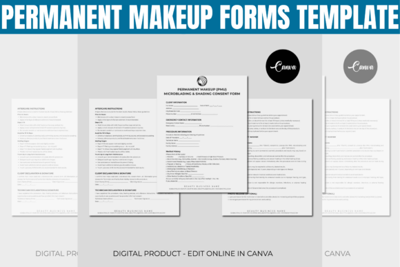 Permanent Makeup Forms Editable Template