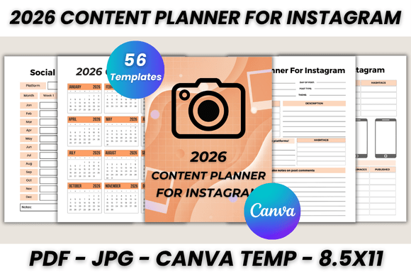 Plan Your Instagram Year: The 2026 Content Planner for Instagram Canva Template