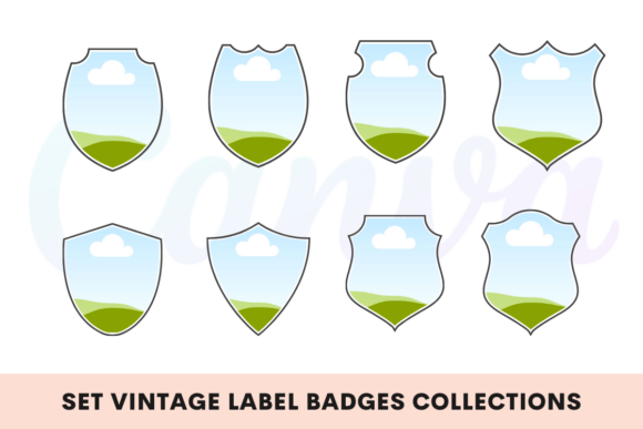 Set Vintage Label Badges Collections: Instant Retro Charm