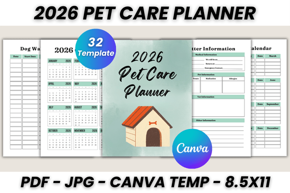 Simplify Pet Wellness with a 2026 Pet Care Planner Canva Template