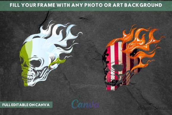 Skull Flame Canva Frame: A Bold Canvas for Edgy Design
