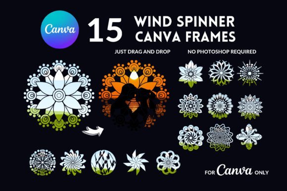 Wind Spinner Canva Frames: Dynamic Digital Templates